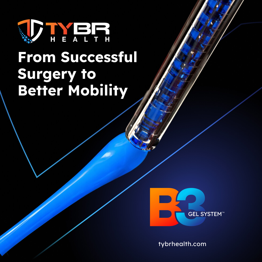TYBR Health — B3 GEL System brand poster